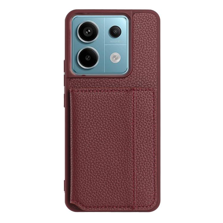 For Redmi Note 13 Pro 4G Global Litchi Pattern Magnetic Card Bag Holder Phone Case