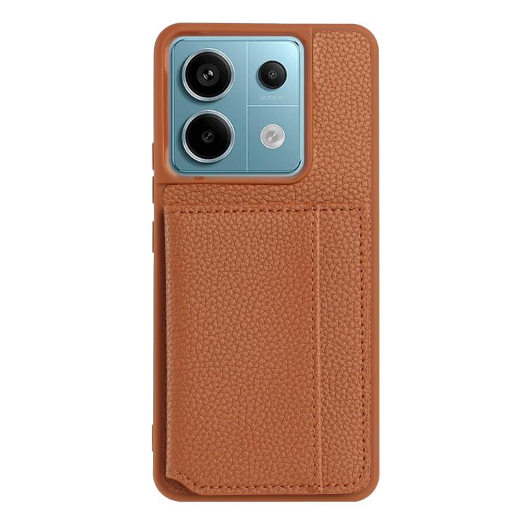 For Redmi Note 13 Pro 4G Global Litchi Pattern Magnetic Card Bag Holder Phone Case