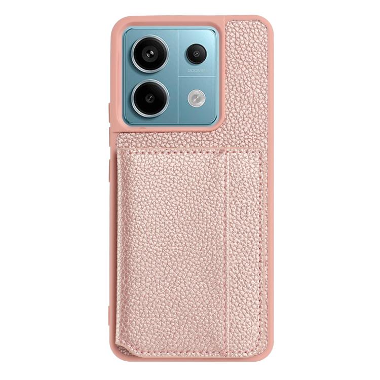 For Redmi Note 13 Pro 4G Global Litchi Pattern Magnetic Card Bag Holder Phone Case