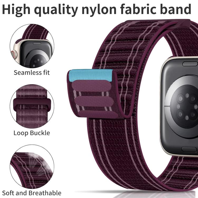 For Apple Watch 42 / 44 / 45 / 46 / 49mm xDfind Nylon Loop Woven Hook and Loop Fastener Watch Band