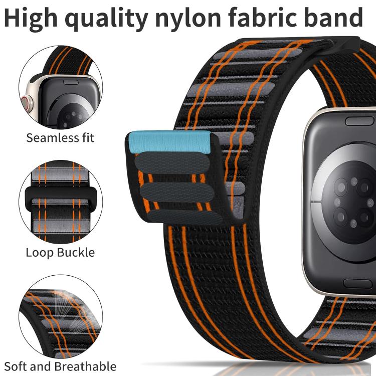 For Apple Watch 42 / 44 / 45 / 46 / 49mm xDfind Nylon Loop Woven Hook and Loop Fastener Watch Band