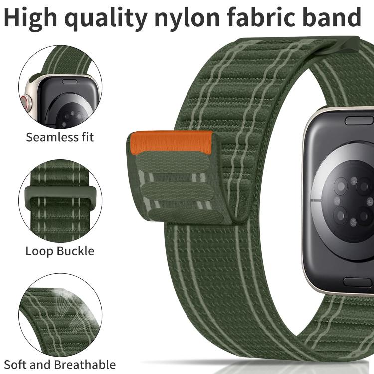 For Apple Watch 42 / 44 / 45 / 46 / 49mm xDfind Nylon Loop Woven Hook and Loop Fastener Watch Band