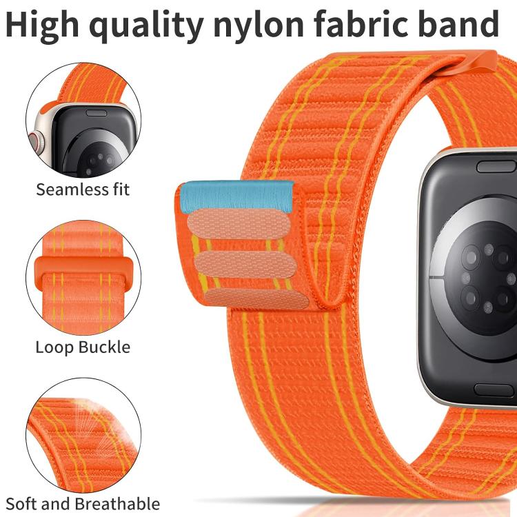 For Apple Watch 42 / 44 / 45 / 46 / 49mm xDfind Nylon Loop Woven Hook and Loop Fastener Watch Band