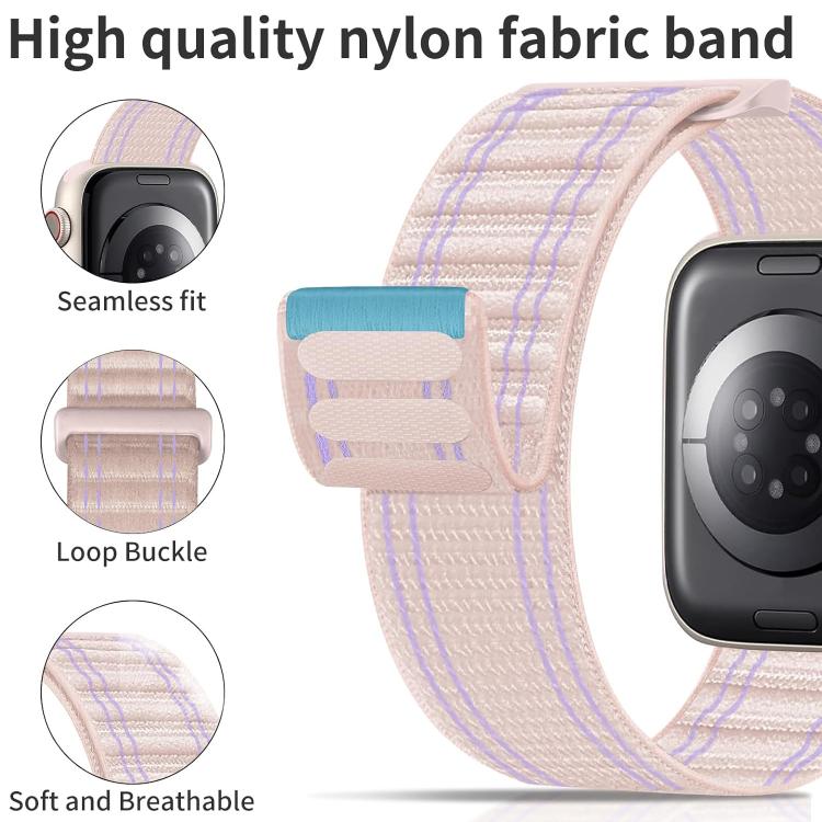 For Apple Watch 42 / 44 / 45 / 46 / 49mm xDfind Nylon Loop Woven Hook and Loop Fastener Watch Band