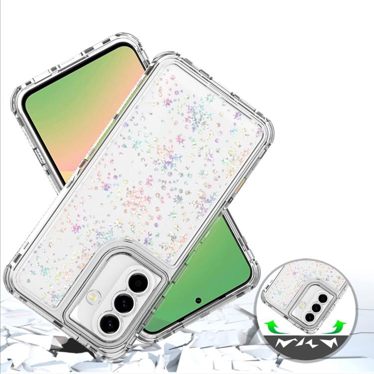 For Samsung Galaxy A57 5G Transparent Acrylic Laser Paper Phone Case