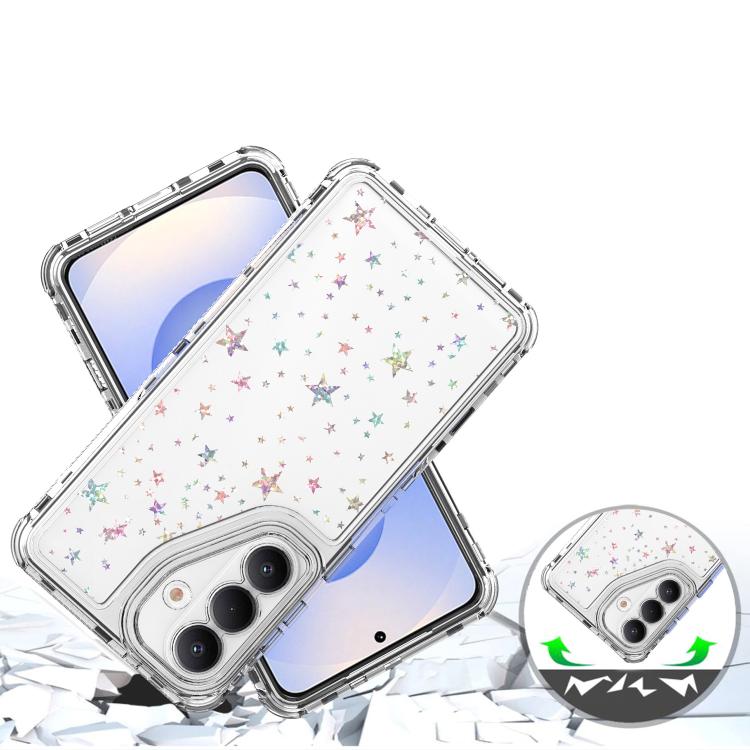 For Samsung Galaxy S26 5G Transparent Acrylic Laser Paper Phone Case