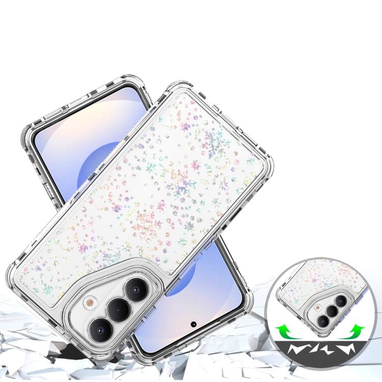For Samsung Galaxy S26 5G Transparent Acrylic Laser Paper Phone Case