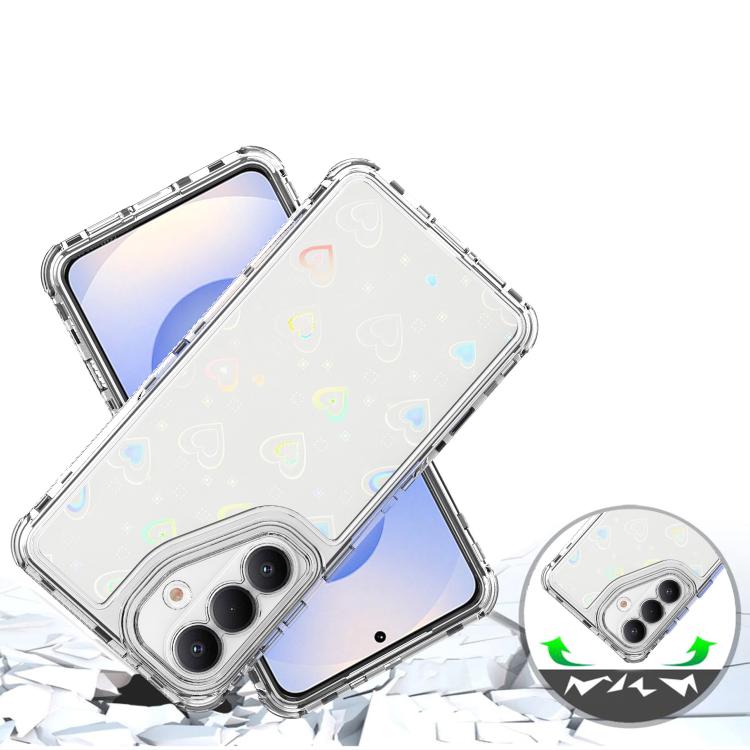 For Samsung Galaxy S26 5G Transparent Acrylic Laser Paper Phone Case