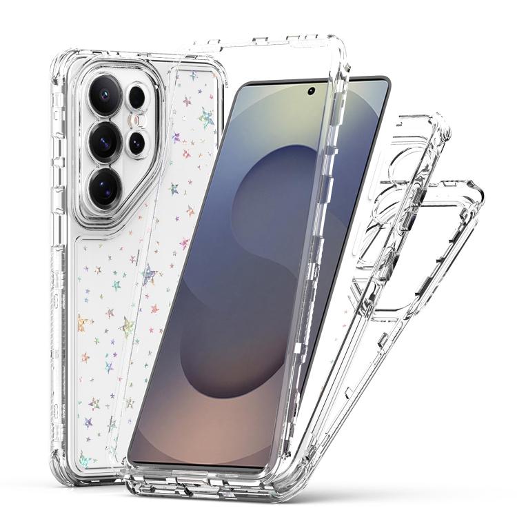 For Samsung Galaxy S26 Ultra 5G Transparent Acrylic Laser Paper Phone Case
