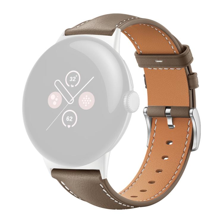 For Google Pixel Watch 4 / 3 45mm xDfind Flat Head Black Shark Fine Grain Leather Watch Band