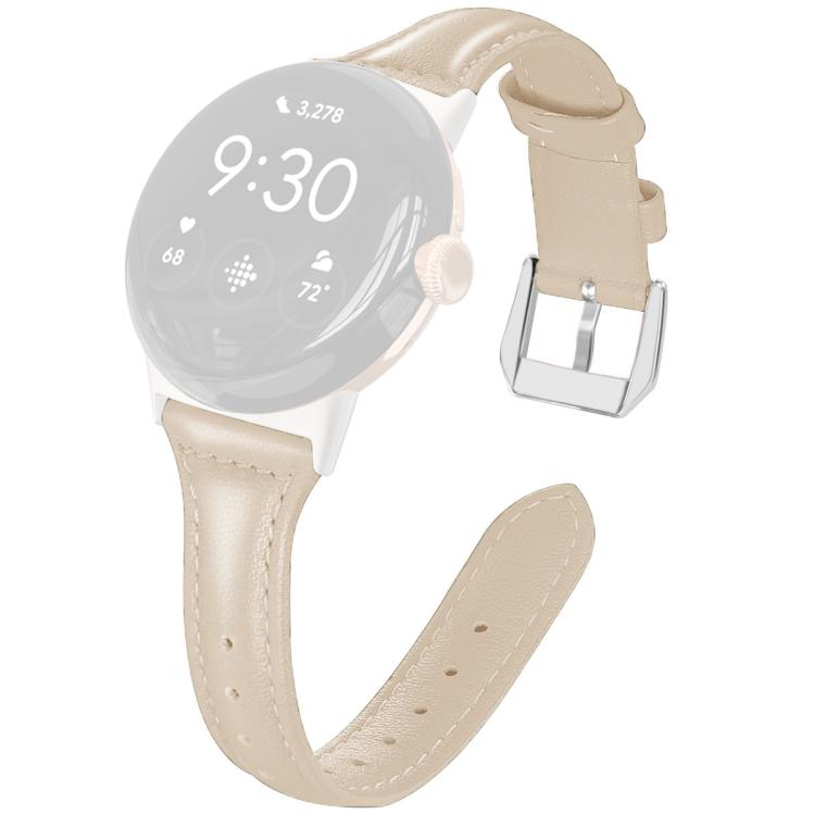 For Google Pixel Watch 4 / 3 45mm xDfind Slim Genuine Leather Watch Band