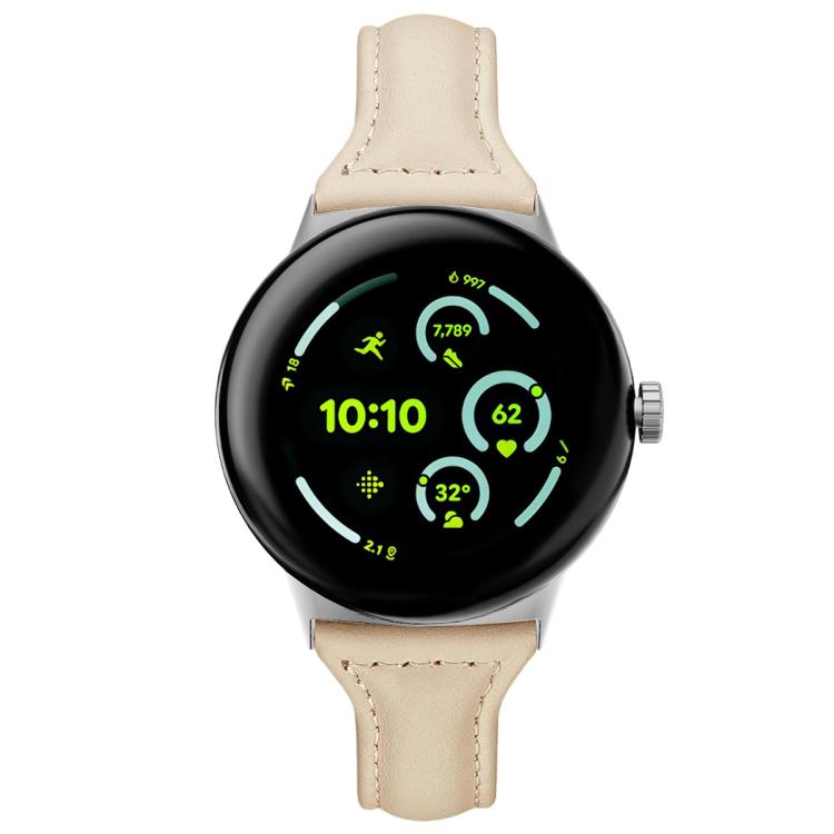 For Google Pixel Watch 4 / 3 45mm xDfind Slim Genuine Leather Watch Band
