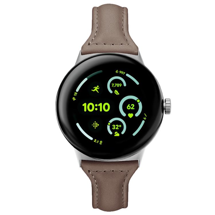 For Google Pixel Watch 4 / 3 45mm xDfind Slim Genuine Leather Watch Band