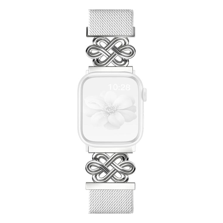 For Apple Watch 42 / 44 / 45 / 46 / 49mm xDfind Chinese Knot Nylon Braided Magnetic Buckle Watch Band