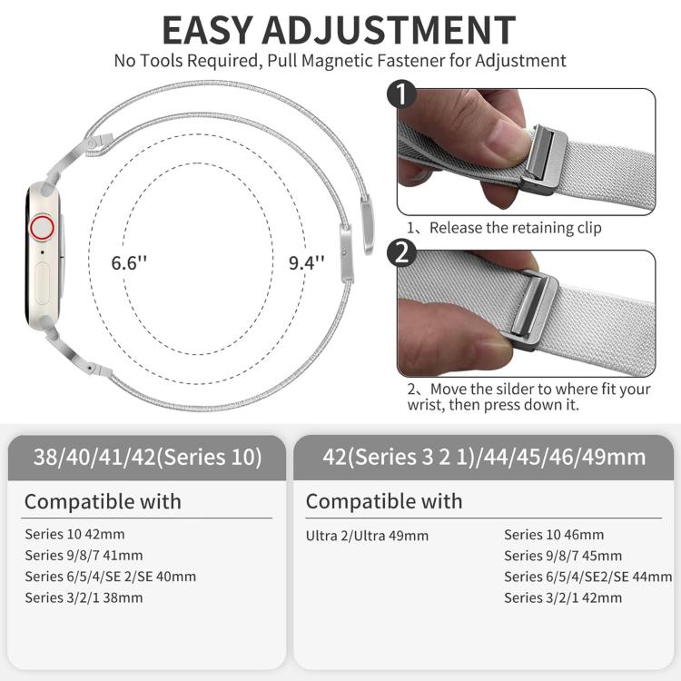 For Apple Watch 42 / 44 / 45 / 46 / 49mm xDfind Chinese Knot Nylon Braided Magnetic Buckle Watch Band