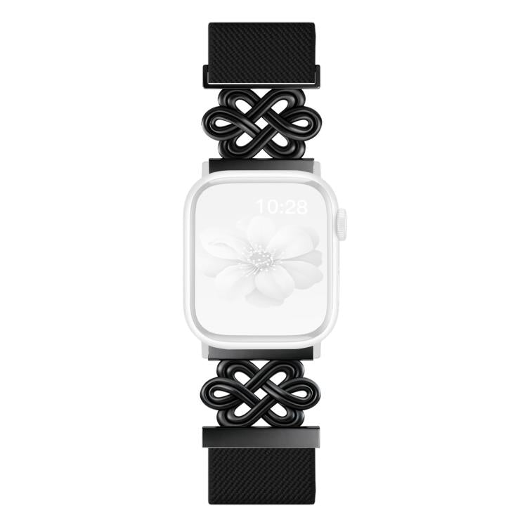 For Apple Watch 42 / 44 / 45 / 46 / 49mm xDfind Chinese Knot Nylon Braided Magnetic Buckle Watch Band
