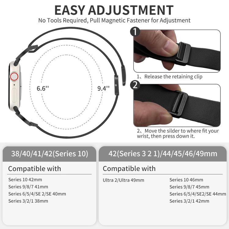For Apple Watch 42 / 44 / 45 / 46 / 49mm xDfind Chinese Knot Nylon Braided Magnetic Buckle Watch Band