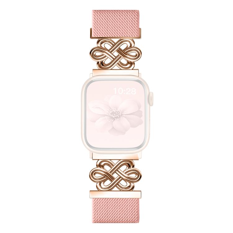 For Apple Watch 42 / 44 / 45 / 46 / 49mm xDfind Chinese Knot Nylon Braided Magnetic Buckle Watch Band