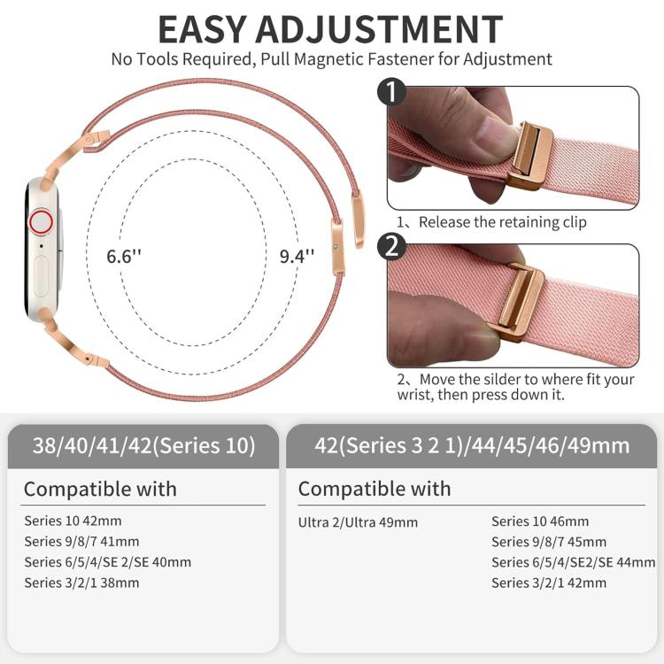 For Apple Watch 42 / 44 / 45 / 46 / 49mm xDfind Chinese Knot Nylon Braided Magnetic Buckle Watch Band