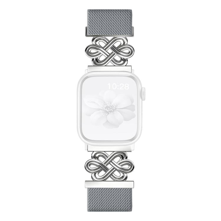 For Apple Watch 42 / 44 / 45 / 46 / 49mm xDfind Chinese Knot Nylon Braided Magnetic Buckle Watch Band