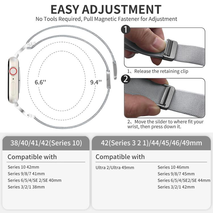 For Apple Watch 42 / 44 / 45 / 46 / 49mm xDfind Chinese Knot Nylon Braided Magnetic Buckle Watch Band