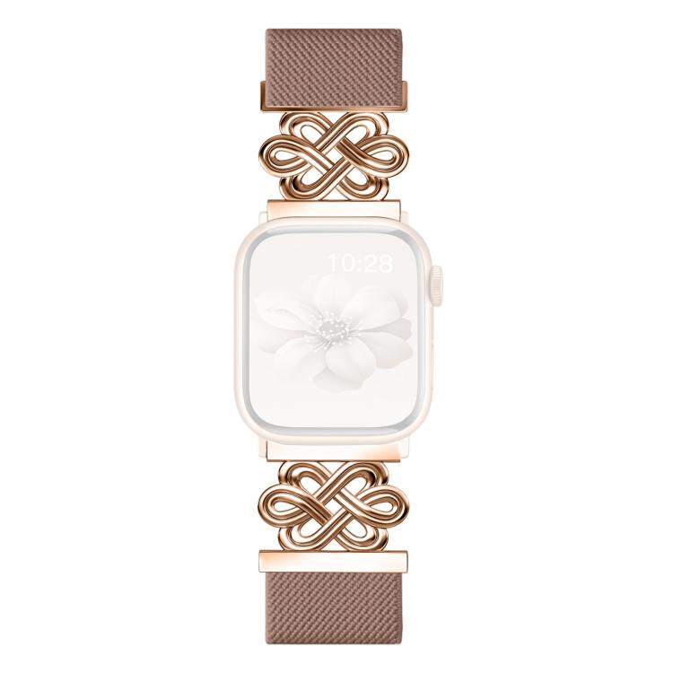 For Apple Watch 42 / 44 / 45 / 46 / 49mm xDfind Chinese Knot Nylon Braided Magnetic Buckle Watch Band