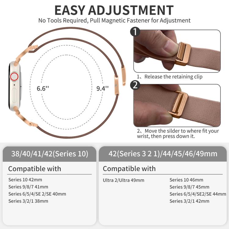 For Apple Watch 42 / 44 / 45 / 46 / 49mm xDfind Chinese Knot Nylon Braided Magnetic Buckle Watch Band