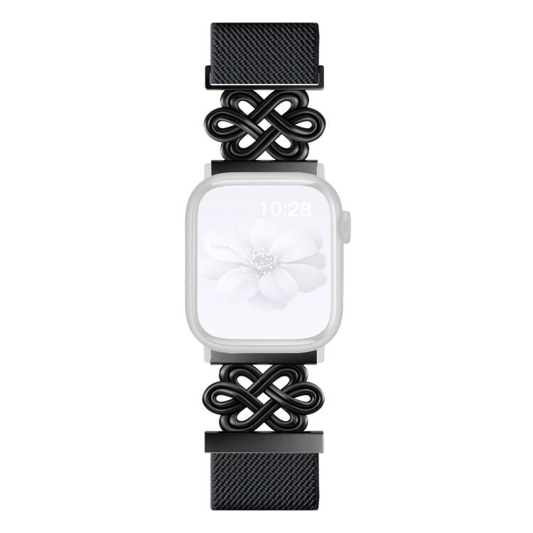 For Apple Watch 42 / 44 / 45 / 46 / 49mm xDfind Chinese Knot Nylon Braided Magnetic Buckle Watch Band