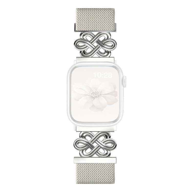 For Apple Watch 42 / 44 / 45 / 46 / 49mm xDfind Chinese Knot Nylon Braided Magnetic Buckle Watch Band