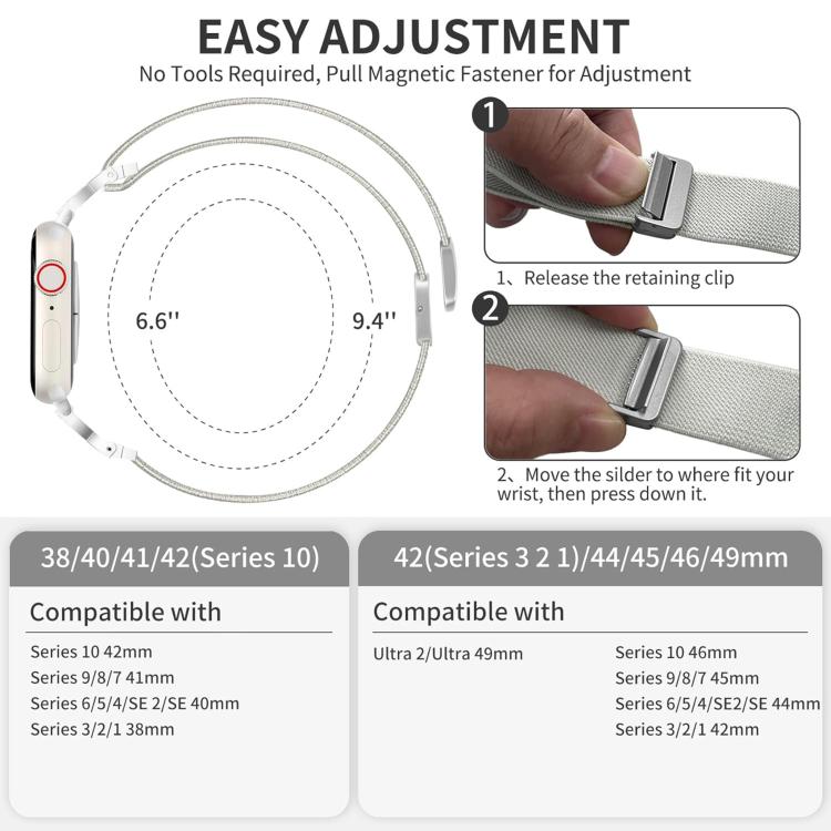 For Apple Watch 42 / 44 / 45 / 46 / 49mm xDfind Chinese Knot Nylon Braided Magnetic Buckle Watch Band