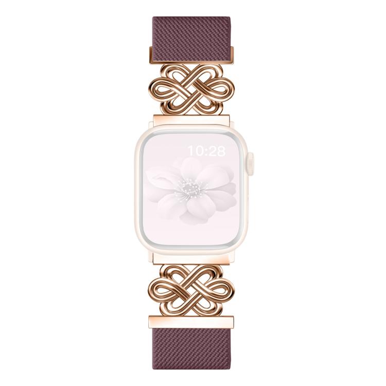For Apple Watch 42 / 44 / 45 / 46 / 49mm xDfind Chinese Knot Nylon Braided Magnetic Buckle Watch Band