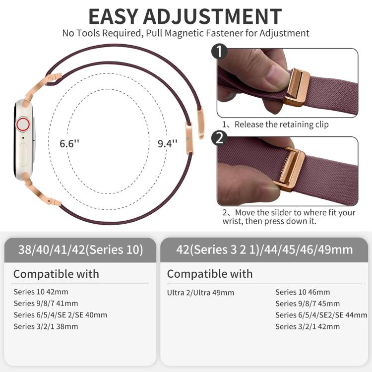 For Apple Watch 42 / 44 / 45 / 46 / 49mm xDfind Chinese Knot Nylon Braided Magnetic Buckle Watch Band