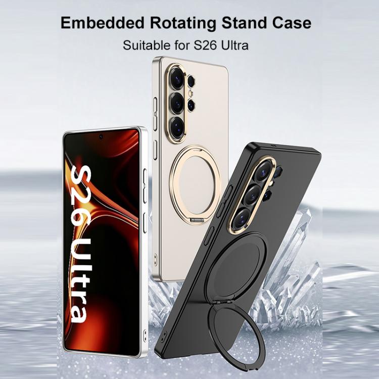 For Samsung Galaxy S26 Ultra 5G GKK Ultra-thin Full Coverage PC Phone Case with Magnetic Rotating Holder
