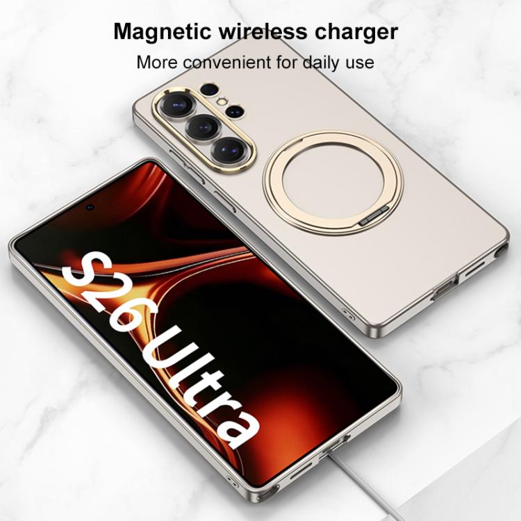 For Samsung Galaxy S26 Ultra 5G GKK Ultra-thin Full Coverage PC Phone Case with Magnetic Rotating Holder