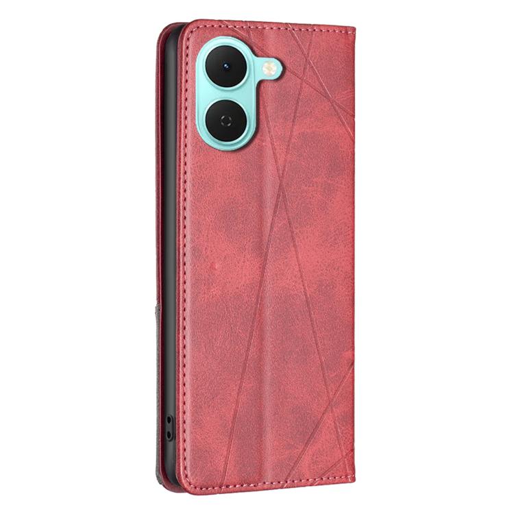 For Tecno Spark Go 3 Rhombus Texture Magnetic Leather Phone Case
