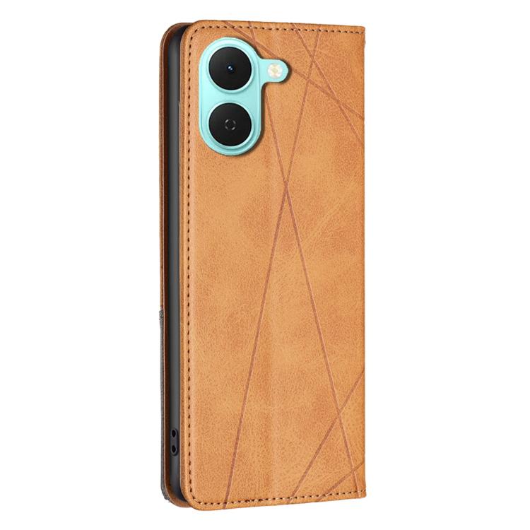 For Tecno Spark Go 3 Rhombus Texture Magnetic Leather Phone Case