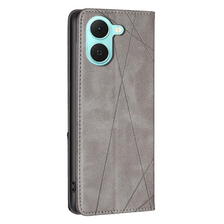 For Tecno Spark Go 3 Rhombus Texture Magnetic Leather Phone Case