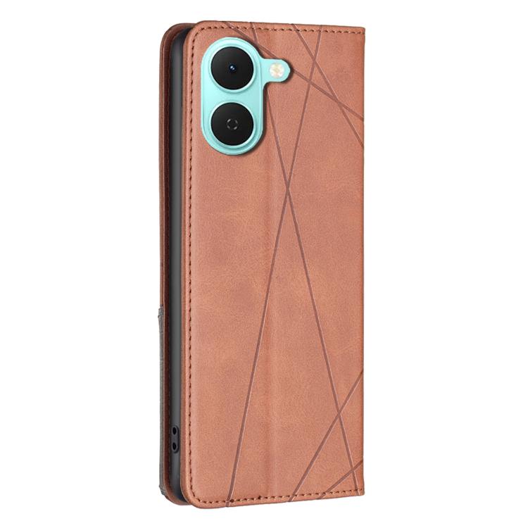 For Tecno Spark Go 3 Rhombus Texture Magnetic Leather Phone Case