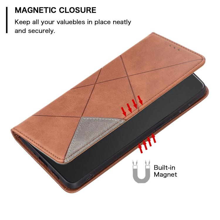 For Tecno Camon 50 Pro 4G Rhombus Texture Magnetic Leather Phone Case