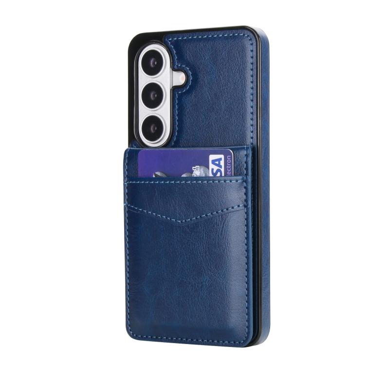 For Samsung Galaxy S26 5G Solid Color Card Slots Bracket PU Phone Case