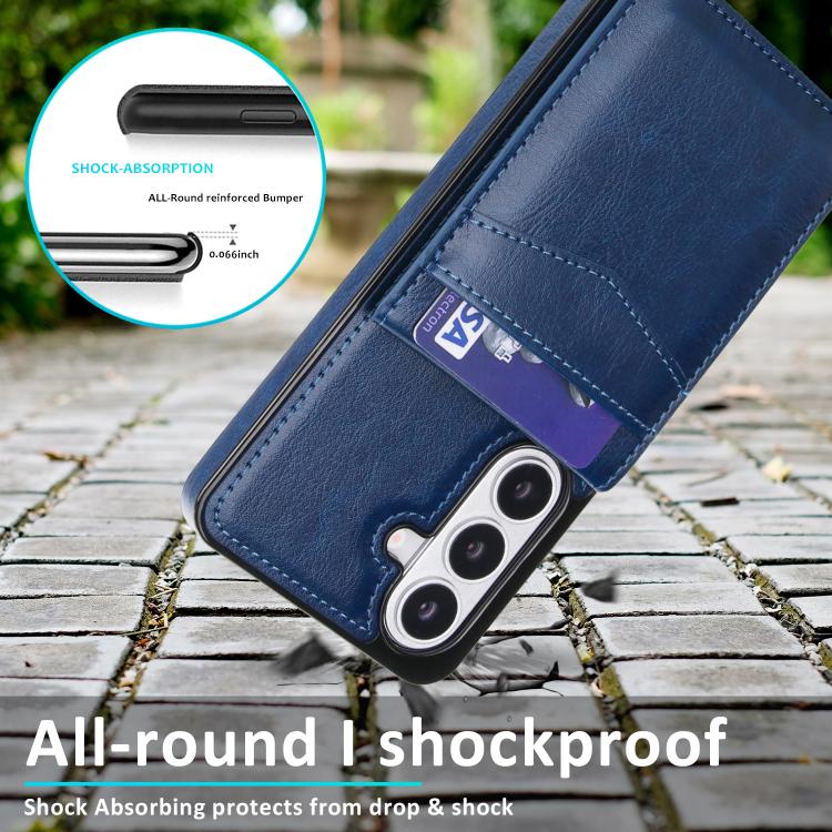 For Samsung Galaxy S26 5G Solid Color Card Slots Bracket PU Phone Case