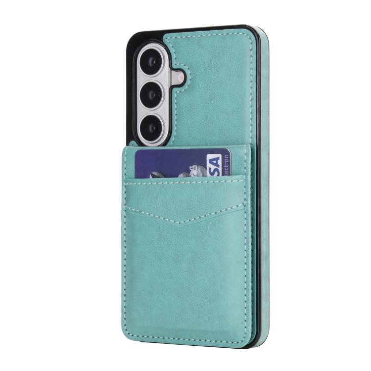For Samsung Galaxy S26 5G Solid Color Card Slots Bracket PU Phone Case