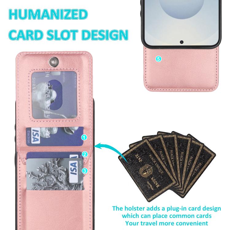For Samsung Galaxy S26 5G Solid Color Card Slots Bracket PU Phone Case