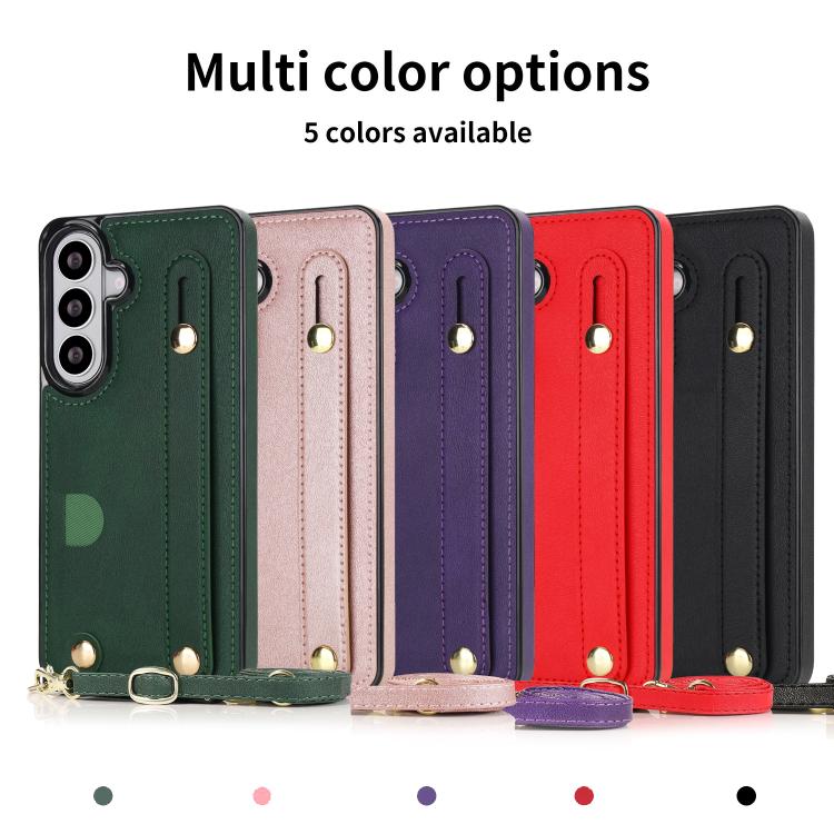 For Samsung Galaxy S26 5G Cross-body Wristband Holder Square Phone Case