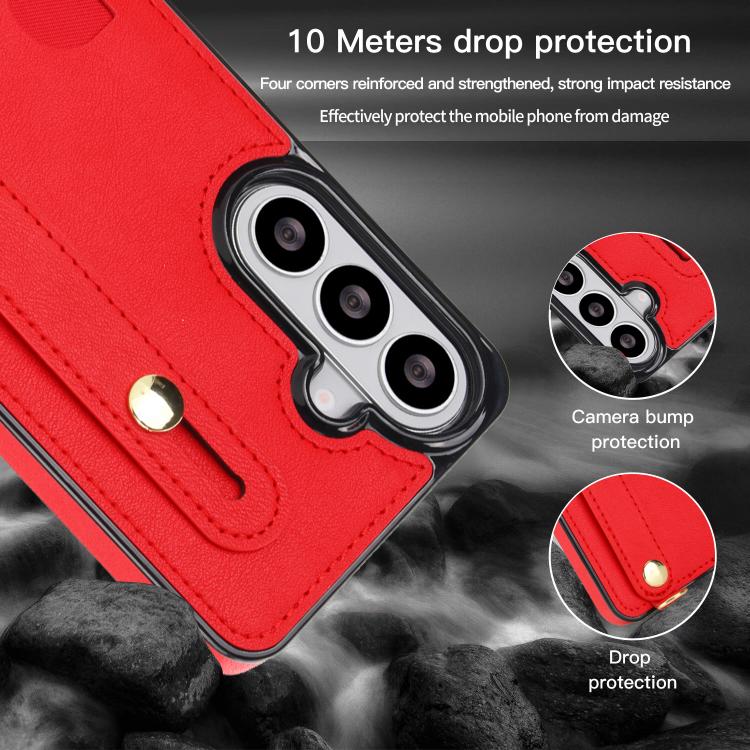 For Samsung Galaxy S26 5G Cross-body Wristband Holder Square Phone Case