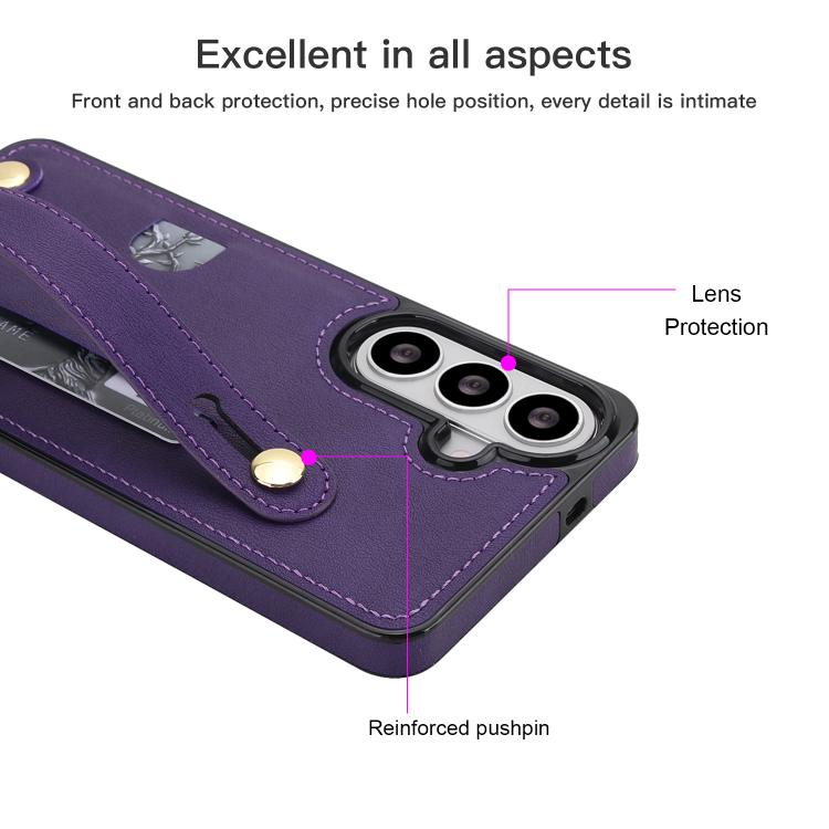 For Samsung Galaxy S26 5G Cross-body Wristband Holder Square Phone Case