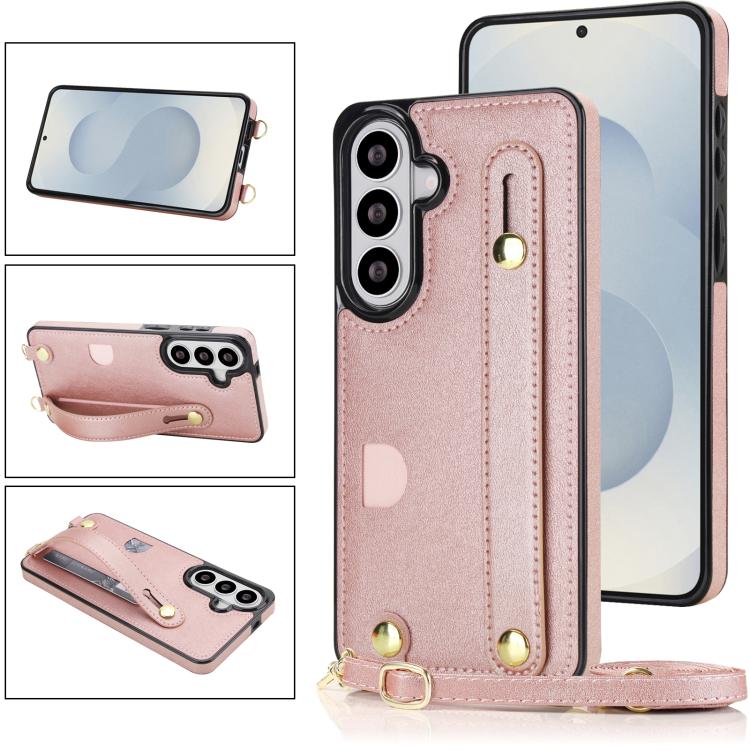 For Samsung Galaxy S26 5G Cross-body Wristband Holder Square Phone Case