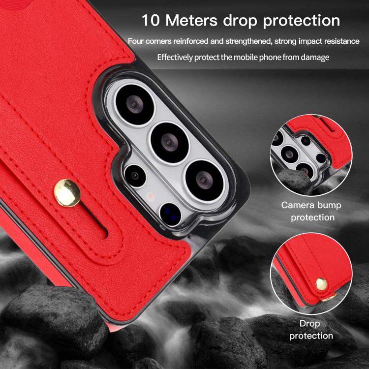 For Samsung Galaxy S26 Ultra 5G Cross-body Wristband Holder Square Phone Case