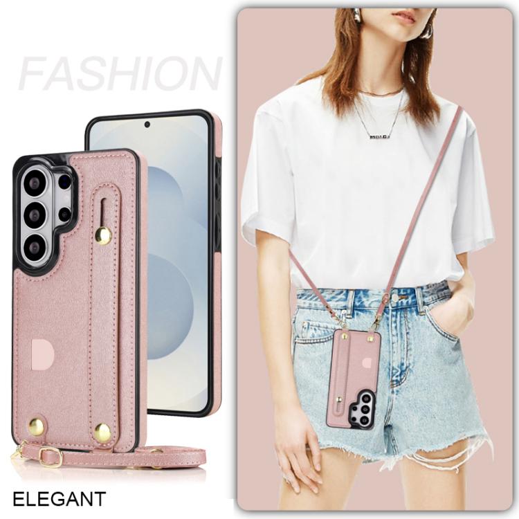 For Samsung Galaxy S26 Ultra 5G Cross-body Wristband Holder Square Phone Case