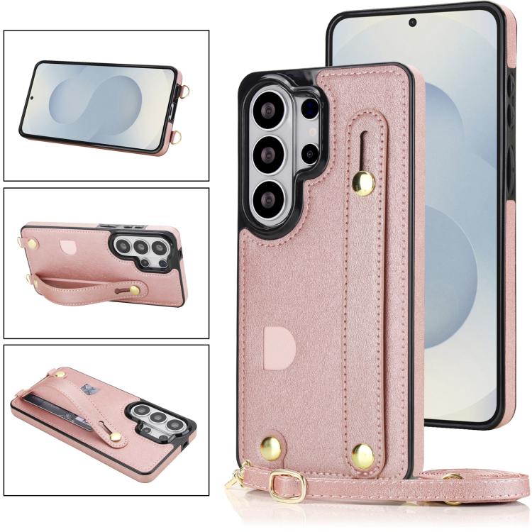 For Samsung Galaxy S26 Ultra 5G Cross-body Wristband Holder Square Phone Case